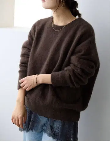 슬로브 이에나 폭스 알파카 풀오버 브라운