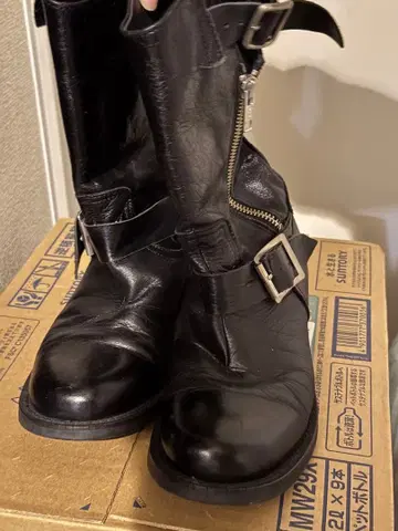 LIMI feu 엔지니어 부츠 사이드 지퍼 XS 모드 가죽 구제 의류