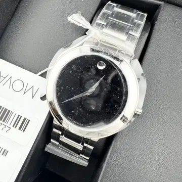 레어 미사용품 모바드 뮤지엄 블랙 남성용 쿼츠 손목시계