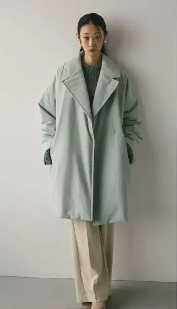 STYLEMIXER 퍼 테일러 코트 오버 사이즈 다운 MINT
