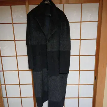 다크 그레이 스텐카라 코트 인조 모피 +베르 넥타이 미사용 3개 포함