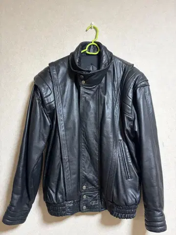 A.N CREATIVE 블랙 가죽 라이더 자켓