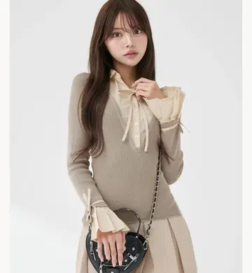 다리치 셔츠 도킹 플리츠 미니 원피스 GRY free