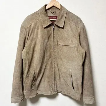 Eddie Bauer 스웨이드 가죽 자켓 베이지 피그스킨 천연 가죽
