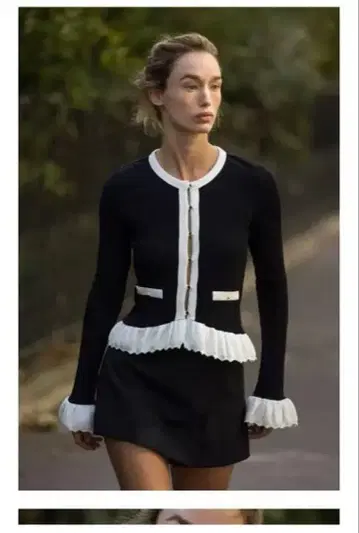 완판 대비 니트 콤비 자켓 M 사이즈