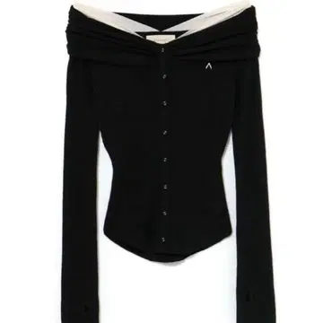 andmary 섀넌 튤 니트 탑 블랙