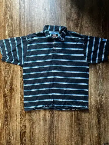 보더 반팔 피케 셔츠