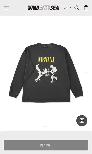 WIND AND SEA NIRVANA TEE 차콜