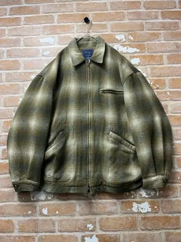 90s 옴브레 자켓 셔츠 자켓 울 자켓 카키 y2k