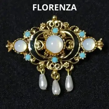 FLORENZA 플로렌자 앤티크풍 브로치 골드 컬러