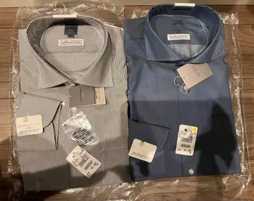 준코 시마다 JS옴 긴팔 Y셔츠 2장 세트 그레이 블루 미사용 새상품