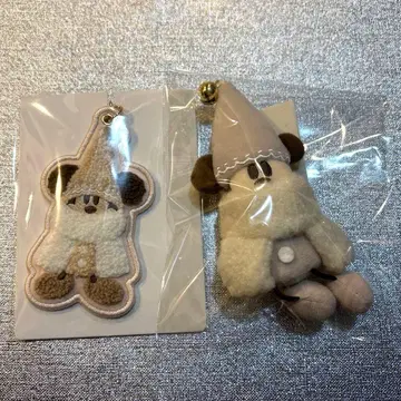 릴린린 봉제 인형 참 키체인 화이트 세트