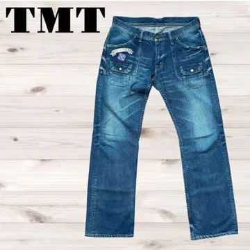 TMT 유즈드 가공 데님 부시 팬츠 구제 의류 빈티지 빨간색 귀 아메카지