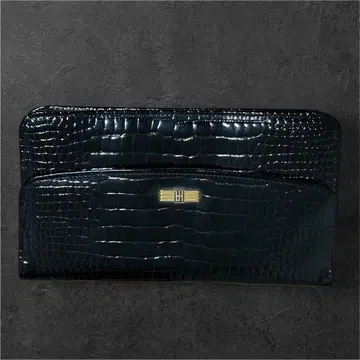 고급스러움 크로커다일 여성용 클러치백 블랙 파티백 블랙