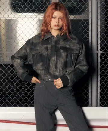 ACLENT 비건 레더 2way 자켓