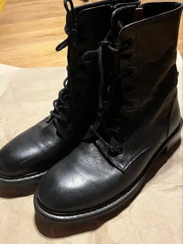 ZARA 자라 사이드 지퍼 레이스업 부츠 23cm