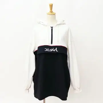 X-girl 지퍼 후드 후드티