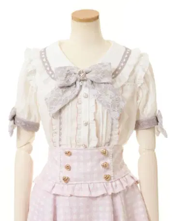 하트 레이스 옷깃 블라우스