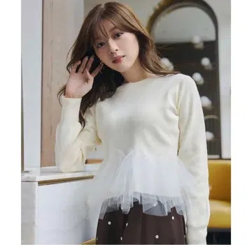 노엘라 페플럼 튤 프릴 니트