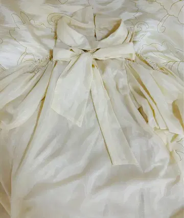 dazzlin 리본 오픈 롤넥 블라우스