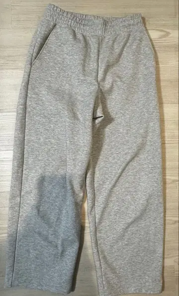 유니클로 C 맨투맨 와이드 팬츠 그레이 M 긴 길이