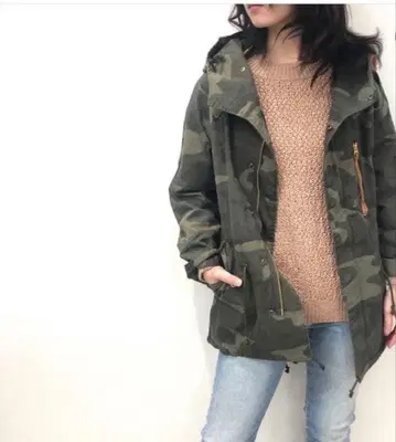 kha:ki (카키) 밀리터리 모즈 코트