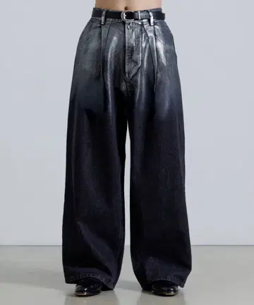 호일 그라데이션 와이드 벌룬 데님 택 포함