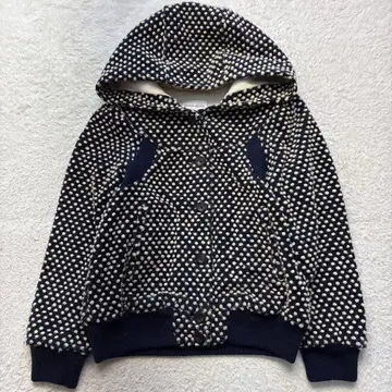 츠모리치사토 울 도트 블루종 자켓 네이비