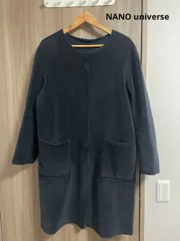 나노 유니버스 노카라 코트 네이비 38 롱 기장