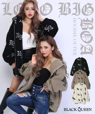 블랙퀸 총 로고 BIG 보아 아우터 자켓 베이지