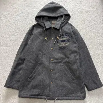 POSHBOY 포쉬보이 후디드 울 자켓 그레이 빈티지