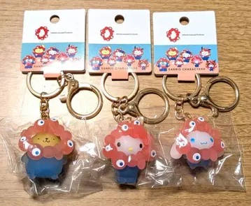 미야쿠미야쿠 산리오 3종 세트 키티 푸딩 시나몬 클리어 키홀더