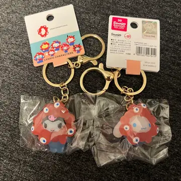산리오 미야쿠미야쿠  입체 마스코트 클리어 컬러 키링 세트