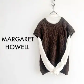 MARGARET HOWELL 반팔 케이블 니트