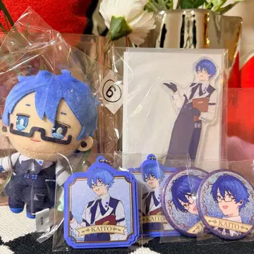 구스마 복권 kaito 안경 카페 인형 아크릴 스탠드 캔뱃지 등 6점