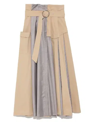 퍼퍼 비대칭 턱 스커트