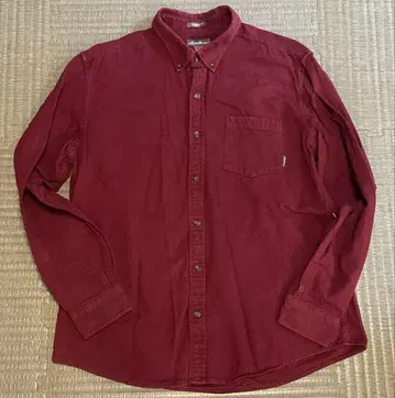 Eddie Bauer 버건디 긴팔 셔츠 코튼 100 L