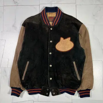 90'S MEN'S BA-TSU 남성용 바시티 자켓 소매 가죽 M