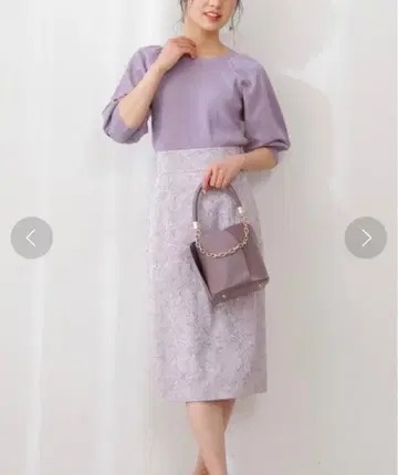 프로포션 바디 드레싱 뉴앙스 자카드 타이트 스커트 라벤더