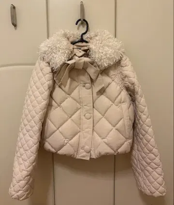 에피누 fur ribbon quilting short down coat