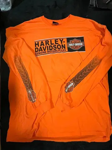선착순 Harley-Davidson 긴팔 T셔츠 오렌지 2xl