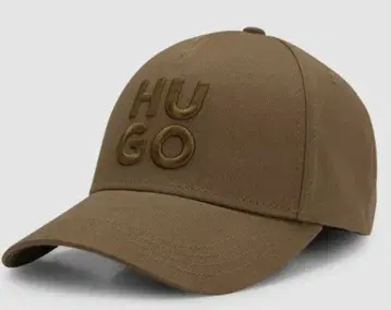 HUGO 브라운 자수 캡