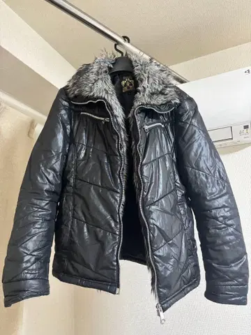 00s y2k / Spinach 퍼 포함 다운 자켓 L/블랙