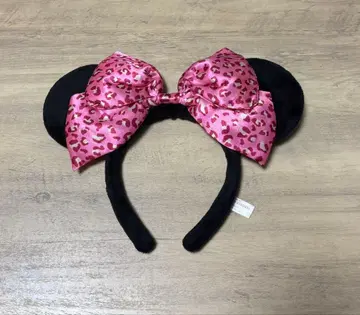 디즈니랜드 레오파드 무늬 머리띠 핑크