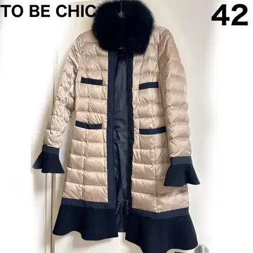TO BE CHIC 울 다운 코트 42 퍼 노카라 방한