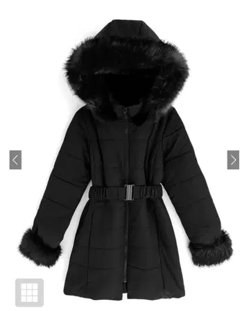 GRL 벨트 포함 퍼 다운 코트 [ kd13 ]