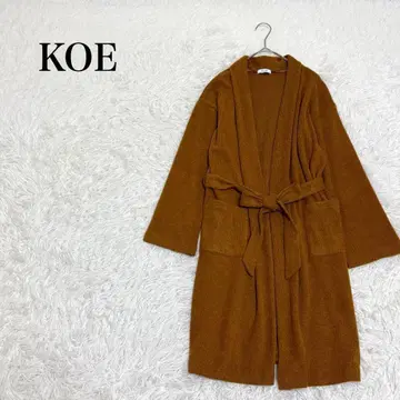 코에 가운 가디건 니트 롱 기장 벨트 포함 포켓 포함 신축성 있음