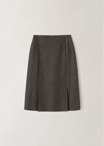 OHOTORO 박스 플리츠 스커트 차콜 그레이