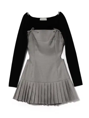 andmary Karen knit set mini dress grey