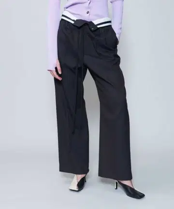 <6(ROKU)> 리본 마블트 팬츠